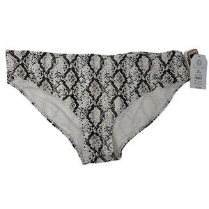 Snake Print High-Waisted Bikini Bottom XL 16-18 Time & Tru Stretchy Nylon/Spande